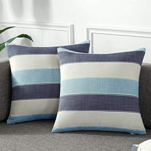 AmHoo Pack of 2 Farmhouse Stripe Check Throw Pillow Covers Set Case Cotton Linen Decorative Pillowcases Cushion Cover for Couch Bench Sofa 20x20Inch Light Grey Beige AmHoo Pack of 2 Farmhouse Stripe Check Throw Pillow Covers Set Case Cotton Linen Decorative Pillowcases Cushion Cover for Couch Bench Sofa 20x20Inch Light Grey Beige